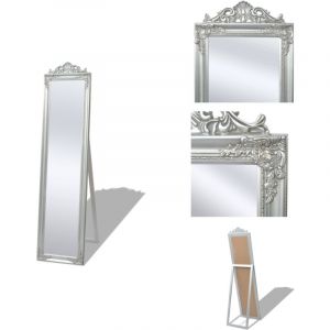 Vidaxl - Miroir sur pied Style baroque 160x40 cm Argent&eacute; - Miroir Sur Pied - Miroir Baroque - D&eacute;coration Murale - Miroir Vintage - Miroir Design