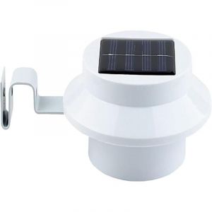 Lumière solaire de clôture de gouttière pour jardin de clôture extérieur, lumière blanche positive, blanc