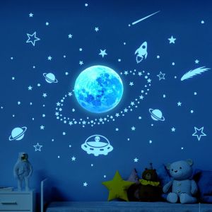 Lntyq - Autocollants Planètes Phosphorescentes Etoiles Phosphorescentes Plafond Solaire Galaxie Fluorescente Lumineuse Stickers Muraux Décoration