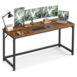 Vasagle - Bureau d'Ordinateur, Table, 160 x 60 x 76 cm, pour Bureau, Chambre, Salon, Cadre en Métal, Marron Rustique et Noir d'encre
