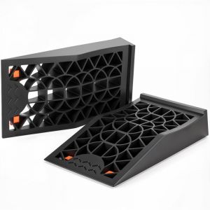 Rampe de voiture en 2 parties, rampe de garage, rampe pour pneus, rampe de chargement à profil plat avec capacité de charge de 5 t, hauteur de levage