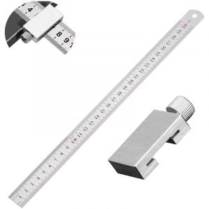 Règle de Butée en Acier Inoxydable, 30 cm Règle de Butée avec Butée en Métal Outil de Traçage, Trusquin de Traçage, Reglet, Outil de Mesure, pour Le