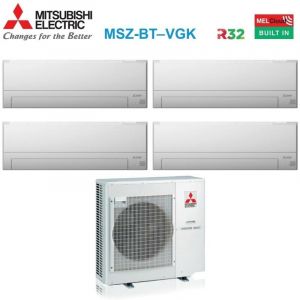 Mitsubishi Electric - Quadri Split r&egrave;versible Air Conditioner Series msz-bt 9+9+9 avec MXZ-4F72VF R-32 Wi-Fi Integrated 9000+9000+9000