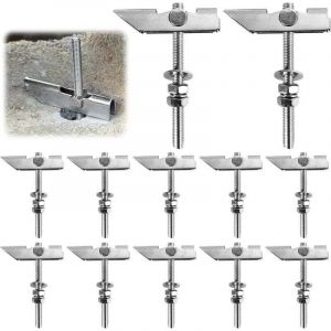 12 Pi&egrave;ces M8 Chevilles a Bascule Poids Lourd en Acier Galvanis&eacute; au Carbone, Chevilles &agrave; Ressort, Fixation Plafond, pour Suspendre des Objets Lourds