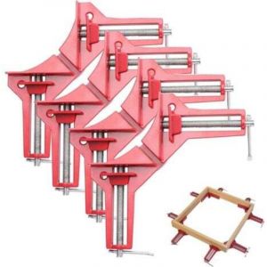 4 pi&egrave;ces Pince &agrave; Angle Droit &agrave; 90 Degr&eacute;s, Serre Joint Angle Droit Etau D'Angle Reglable &agrave; Bois Ensemble Pour Cadre Multi Photo Wedge Menuiserie