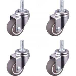 Roulette Pivotante Robuste en Caoutchouc &agrave; Tige Filet&eacute;e Roulettes Chaise Replacement Roulette Mini Roulettes pour Meubles Roulettes Filet&eacute;es Robustes