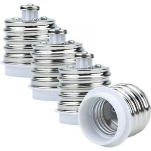 ZVD-4X Douille de Lamp Adaptateur E40 &agrave; E27 en Blanc - Jeu de 4 reformatage convertisseurs pour Douille de Lampe pour Ampoules &agrave; Incandescence, LED,