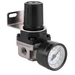 R&eacute;gulateur de pression d'air, AR2000 G1 / 4 Compresseur &agrave; Commande Pneumatique avec Manom&egrave;tre, 1/4' Soupape Jauge R&eacute;glable de Pression d'Air en