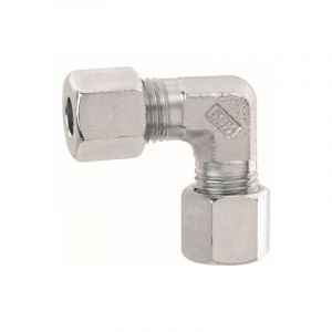 Raccord &agrave; vis coud&eacute; GOK 0771000 12 x 12 mm, s&eacute;rie l, avec bague coupante en acier type d