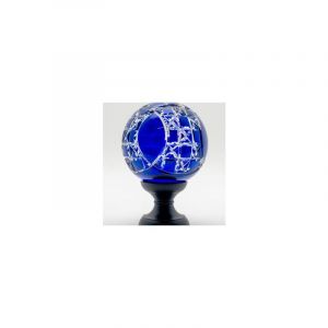 Boule de rampe cristal bleu Mousson pied noir