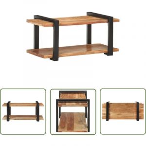 Meuble tv 90x40x40 cm Bois d'acacia solide - Meubles Tv - Meuble Tv Industriel - Meuble Tv Acacia - Meuble Bas - Console Tv - The Living Store