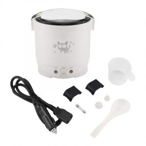 Mini cuiseur &agrave; riz, cuiseur &agrave; vapeur &eacute;lectrique 12V 100W 1L, Cuiseur &agrave; vapeur de voyage portable Petit, tout-en-1 Multi Cooker Pot &eacute;tanche