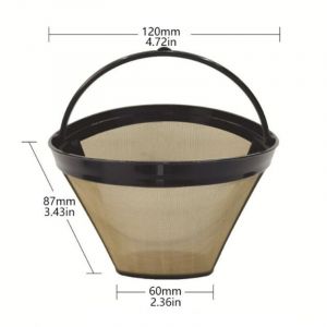Filtre Cafe Reutilisable, Filtre Permanent, Filtre Universel Cafetiere, 100 Mailles Filtre &agrave; Caf&eacute;, Acier Inoxydable 304, avec Poign&eacute;e, 12cm, pour