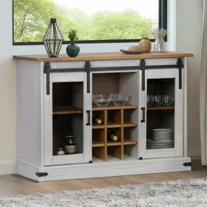 Torana - Buffet halden 2 portes coulissantes blanc 112x40x80 cm