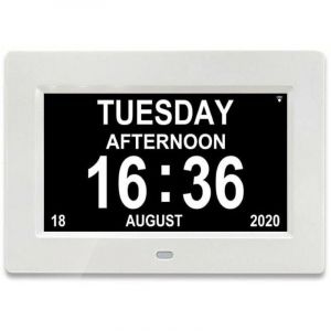 7 LCD Horloge Num&eacute;rique Calendrier avec Date, Horloge Calendrier avec Date, Jour et Heure Horloge Alzheimer Horloge pour Les Seniors,C'est pour Les