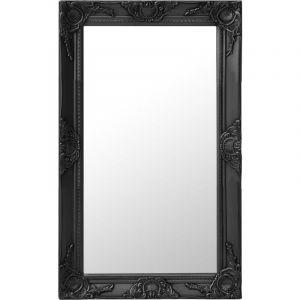 Design In - Miroir mural,Miroir Entrée Maison Salle de Bain,Miroir Décoratif style baroque 50x80 cm noir CVW43804