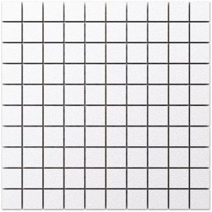 Mosaïque en grès sur maille pour salle de bain ou cuisine 30cm x 30cm - White chalk