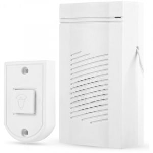 Kit de carillon de porte de bouton poussoir de sonnette filaire sonnette murale en abs pour laboratoire scolaire domicile, blanc