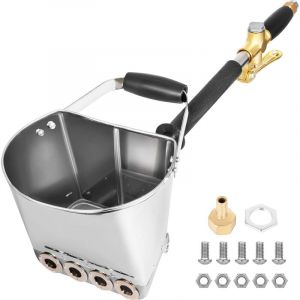 Projecteuse d'Enduit Pistolet &agrave; Ciment Machine &agrave; Cr&eacute;pir avec 4 Jets Pulv&eacute;risateur de Sablon Pl&acirc;tre B&eacute;ton Mortier Chaux pour Peinture Murale, Argent