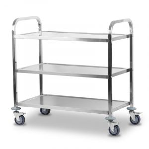 Chariot de service Mahlzeit Edelstahl avec 3 étages 101,5 x 95 x 48,5 cm Chariot à roulettes