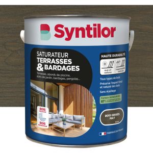 Saturateur Terrasses Et Bardages Syntilor Biosourc&eacute; 5L Bois Gris&eacute;s Mat
