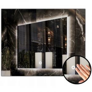 Miroir lumineux LED 120x100 &eacute;tanche IP65 avec interrupteur tactile