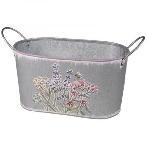 Cache pot ou bac &agrave; fleurs en zinc 22x12x15cm