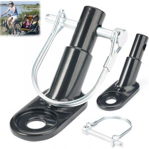 Attelage Remorque Velo,Connecteur Attache Adaptateur, Coupleur de Remorque de Vélo, D'Attelage de Remorque en Acier Adaptateur de Montage, Attelage