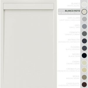 SOULBATH Receveur de Douche -R&eacute;sine -Gel Coat -Texture Lisse/Pierre -Antid&eacute;rapant -Couleur Blanc Cass&eacute; 190x90 Extra plat 3Cm Conception Minimaliste