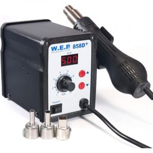 Station de soudage 858d: station de soudage &agrave; gaz chaud station de r&eacute;paration &agrave; air chaud num&eacute;rique SMD LED affichage num&eacute;rique de la temp&eacute;rature 100