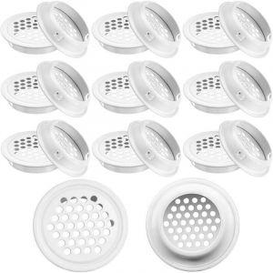20PCS Grille de Ventilation Blanc, Grille d'A&eacute;ration Ronde 35mm, Grille de Ventilation Inox Grille Aeration Ronde Blanc Grille de Ventilation Ronde