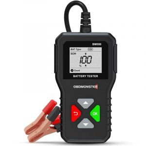 Testeur de Batterie 6V 12V 24V,100-2000 CCA 2Ah-220Ah Testeur d’alternateur automobile Analyseur de batterie numérique pour Voiture/Camion/ Moto/