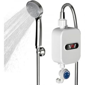Chauffe-eau &eacute;lectrique instantan&eacute;, douche chauffante portable 3500 W, affichage LED de la temp&eacute;rature, mini chauffe-eau &eacute;lectrique instantan&eacute; sans