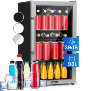 Klarstein Mini Frigo de Chambre et Bureau pour Boisson, Petit Frigo Silencieux, Refrigerateur Mini Bar 98L, Petit R&eacute;frig&eacute;rateur Camping, &Eacute;tag&egrave;res