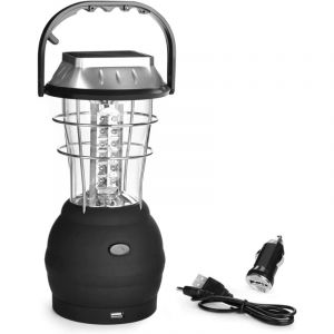 Ulisem - Lanterne solaire, lampe de camping led ultra lumineuse, 2 modes d'éclairage réglables, 5 méthodes de charge, avec dynamo à manivelle, longue