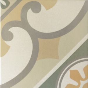 Carrelage gr&egrave;s c&eacute;rame effet carreau de ciment CAPRICE BURGUNDY 20x20cm 20x20 cm Beige - Mat - bo&icirc;te de 1 m2