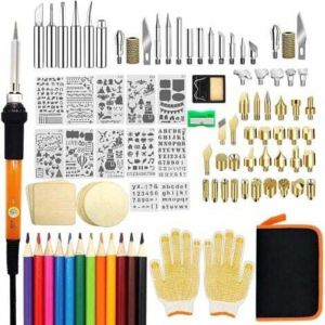 Kit de combustion du bois, 110 pi&egrave;ces d'outils de combustion du bois avec temp&eacute;rature r&eacute;glable de 200 &agrave; 420 &deg;C, stylo pyrograveur professionnel pour