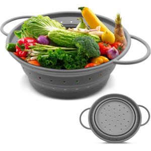 Passoire &Agrave; P&acirc;tes Pliable, Passoire De 28 Cm, R&eacute;sistante &Agrave; La Chaleur, Avec Poign&eacute;es, Compacte Et Pliable, Id&eacute;ale Pour La Cuisine Et Le Camping.