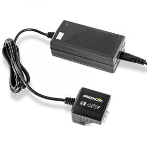 Greencut &ndash; Chargeur rapide 40V pour batteries lithium-ion &ndash; Alimentation constante &ndash; Compatible outils jardinage &ndash; CBT400L