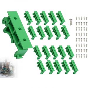 20 pi&egrave;ces (10 jeux) Kit d'adaptateurs pour Rail DIN,Support de Montage de Circuit imprim&eacute;,Adaptateur de Montage sur Rail din PCB,Clip de Support de