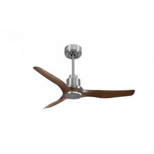 Klassfan - Tenerife de Super destratificateur et ventilateur dc 127 cm Chrome pales marrons sans Lumi&egrave;re id&eacute;al pour 25 &agrave; 35 m&sup2;