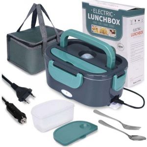 Lunch Box Chauffante, 3 en 1 Boite Chauffante Repas(12V / 24V / 220V), 1.5L Portable Gamelle Chauffante, 60W Boite a Repas Chauffante pour Voiture,