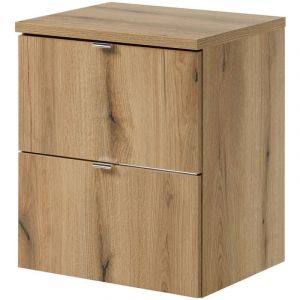 [en.casa] - Meuble sous lavabo newport avec 2 tiroirs 50 x 60 x 40 cm effet chêne