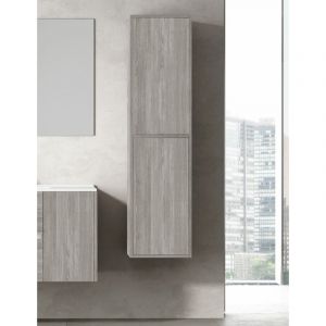 Allstone - Meuble colonne de salle de bains 10 couleurs et deux tailles disponibles Ch&ecirc;ne Smoky 35x140x25