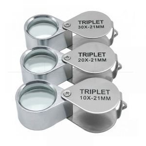 Loupe de bijoutier - Loupe de poche 10x/20x/30x - Loupe de bijoutier - Avec &eacute;tui - Pour la science, la lecture de livres, les journaux, les insectes,