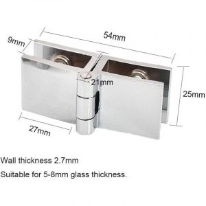 4 pi&egrave;ces Clip de porte verre charni&egrave;re, Charni&egrave;re de porte en verre en acier inoxydable, Charni&egrave;re pliante en verre, Charni&egrave;re De Serrage De Porte, C