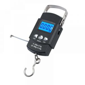 Balance num&eacute;rique &eacute;lectronique portative, balance bagage 50kg/10g avec crochet de mesure, ruban &agrave; mesurer et &eacute;cran LCD r&eacute;tro&eacute;clair&eacute;