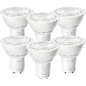 Ampoules LED GU10, 6 Pi&egrave;ces 2W (Remplacent 40W), 360LM, Spots LED R&eacute;flecteurs Lumi&egrave;re Blanc Chaud 3000K, Angle d'&Eacute;clairage 38&deg;, Non Dimmable, Classe