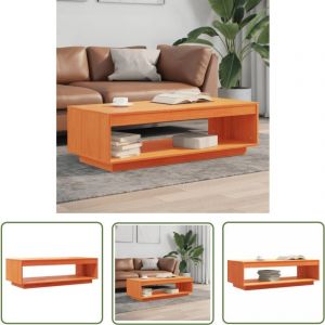 Table basse cire marron 110x50x33,5 cm bois massif de pin - Table Basse - Meuble Salon - Table D'appoint - Table Design - Bois Massif - The Living
