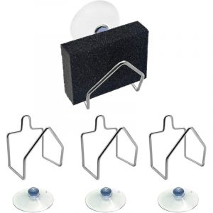 Parkside - 3pcs Porte &eacute;ponge Cuisine Inox, support d'&eacute;ponge en support d'&eacute;ponge de bain &agrave; ventouse ferme pour torchon, couvercle d'&eacute;vier, savons